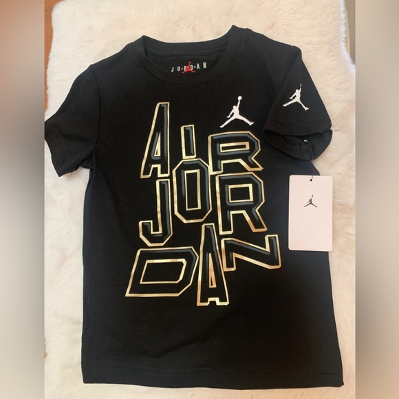 Jordan Other - Air Jordan Short Sleeve Tee Boys Black with Gold size 5